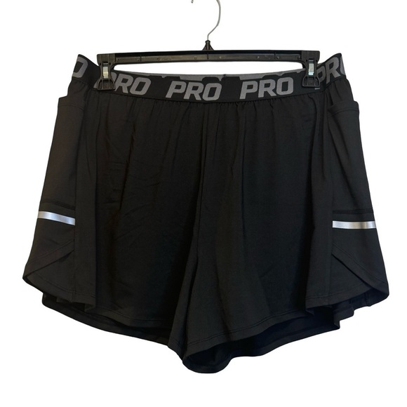 SHEIN Curve Black Running Shorts with Pockets Size 2XL NWOT ☀️ - Picture 1 of 14